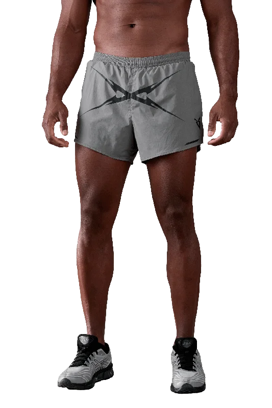 3" RUNNING SHORTS CROSS GRAPHIC - Light Gray