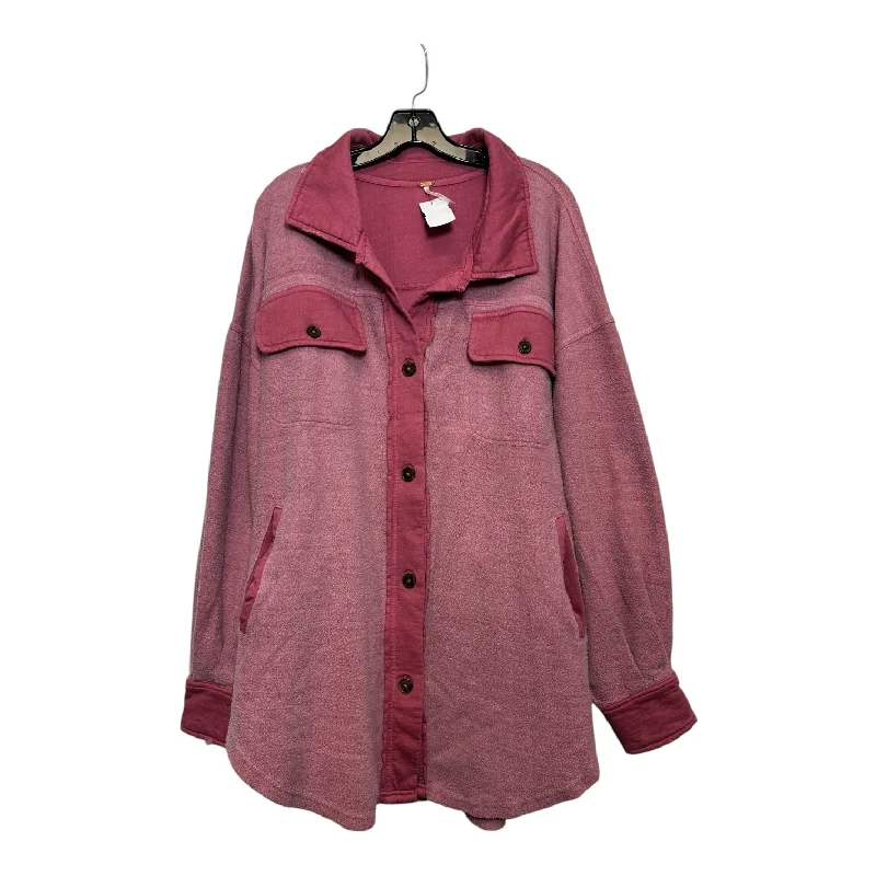 Jacket Shirt By Free People In Pink, Size: L