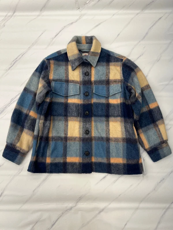 Jacket Shirt By Faherty In Plaid Pattern, Size: M