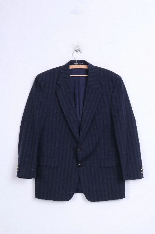 Dino Valente Mens 36 Blazer Jacket Wool Dark Grey Single Breasted Vintage