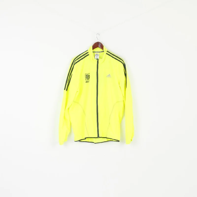 Adidas Men L Run Jacket Neon Yellow Running Dublin Marathon 2013 Climaproof Top