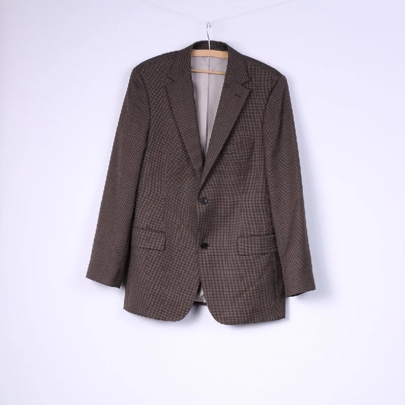 Hugo Boss Men 50 40 Blazer Brown Pure Wool Single Breasted Jacket