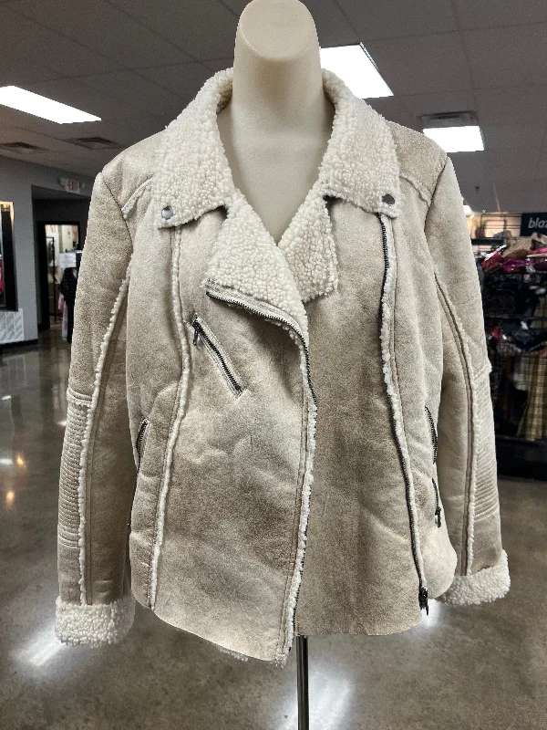 Jacket Moto By Marrakech In Tan, Size:M