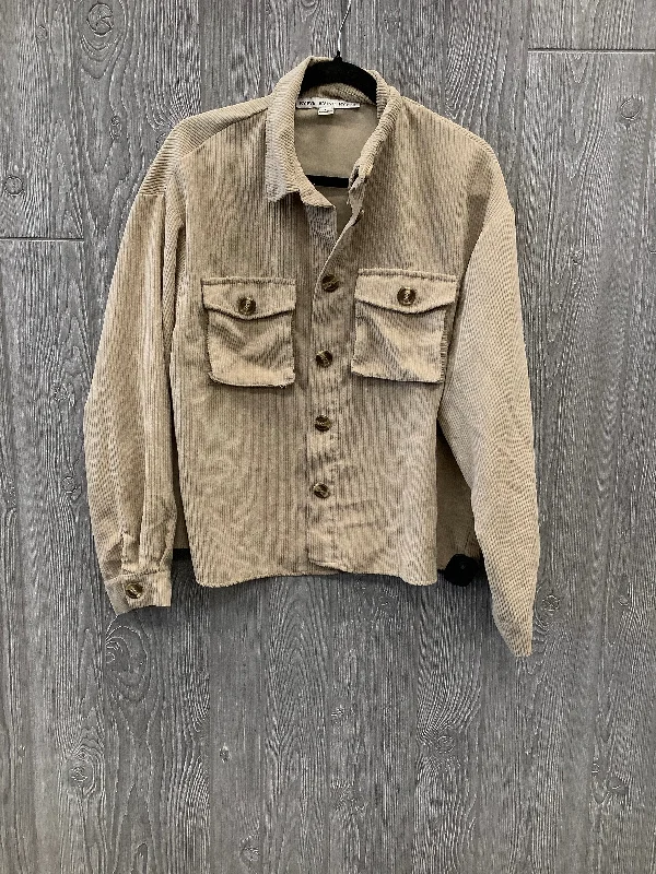 Jacket Shirt By Hyfve In Tan, Size: L