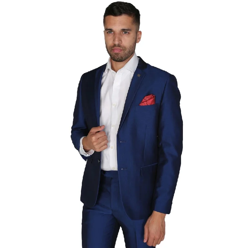 Kingsley - Men's Plain Blue Blazer Wedding Prom