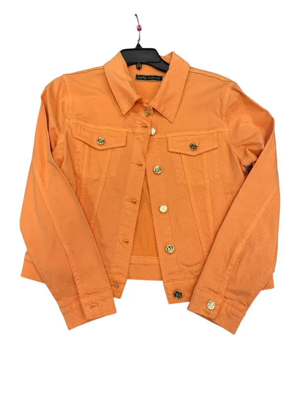 Jacket Denim By Kathy Ireland In Orange, Size: S