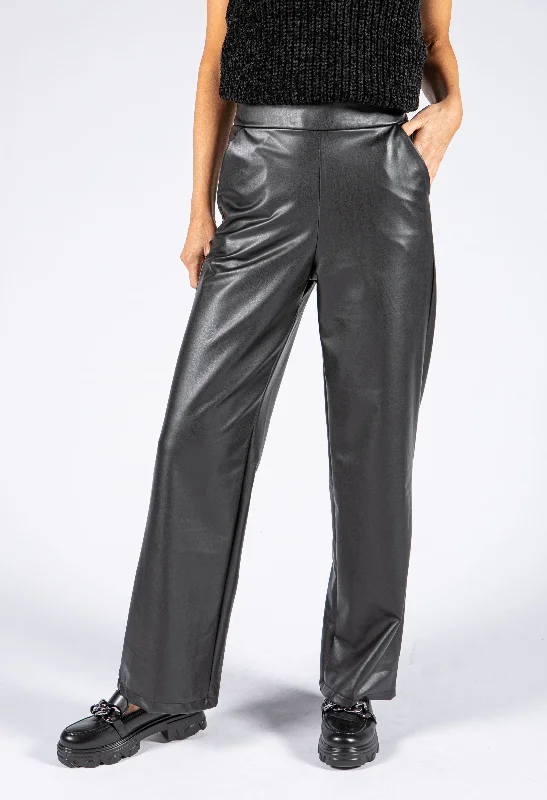 Faux Leather Flared Pants