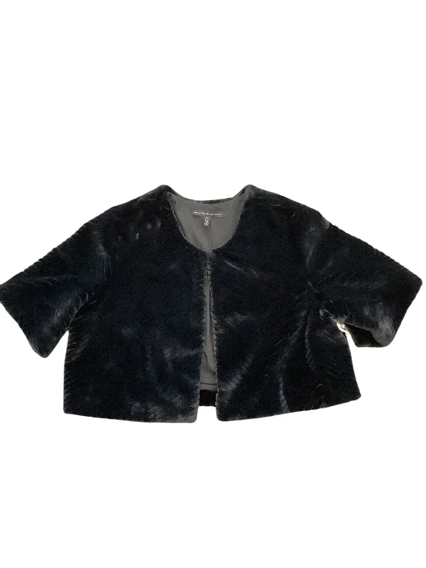 Jacket Faux Fur & Sherpa By White House Black Market In Black, Size: L