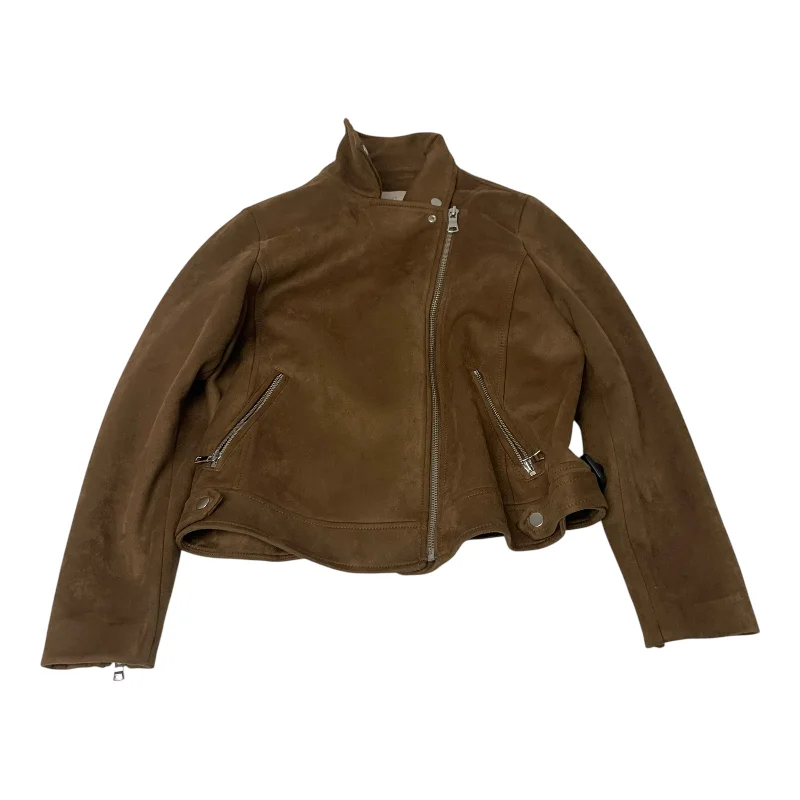 Jacket Moto By Loft In Brown, Size: M