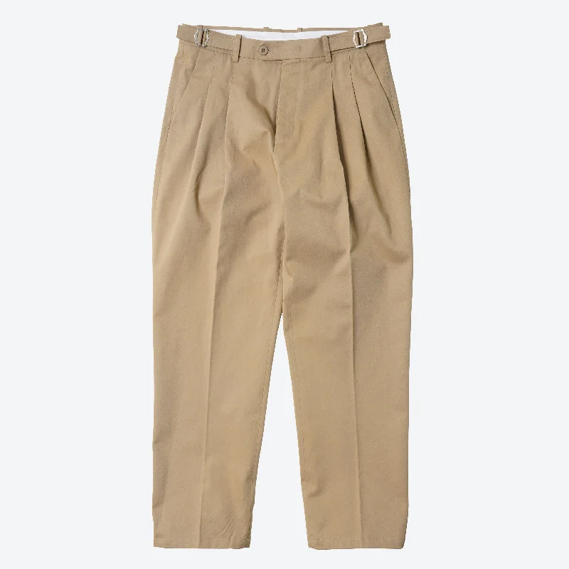 SIDE ADJUST TWO TUCK PANTS - BEIGE