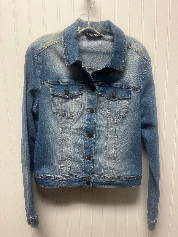 Jacket Denim By Clothes Mentor In Blue Denim, Size: L