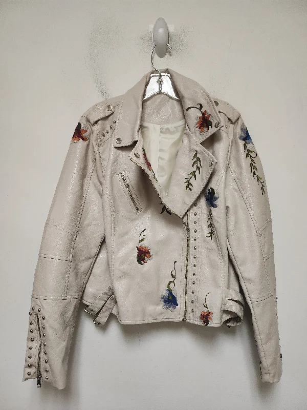 Jacket Moto By Clothes Mentor In Floral Print, Size: 2x