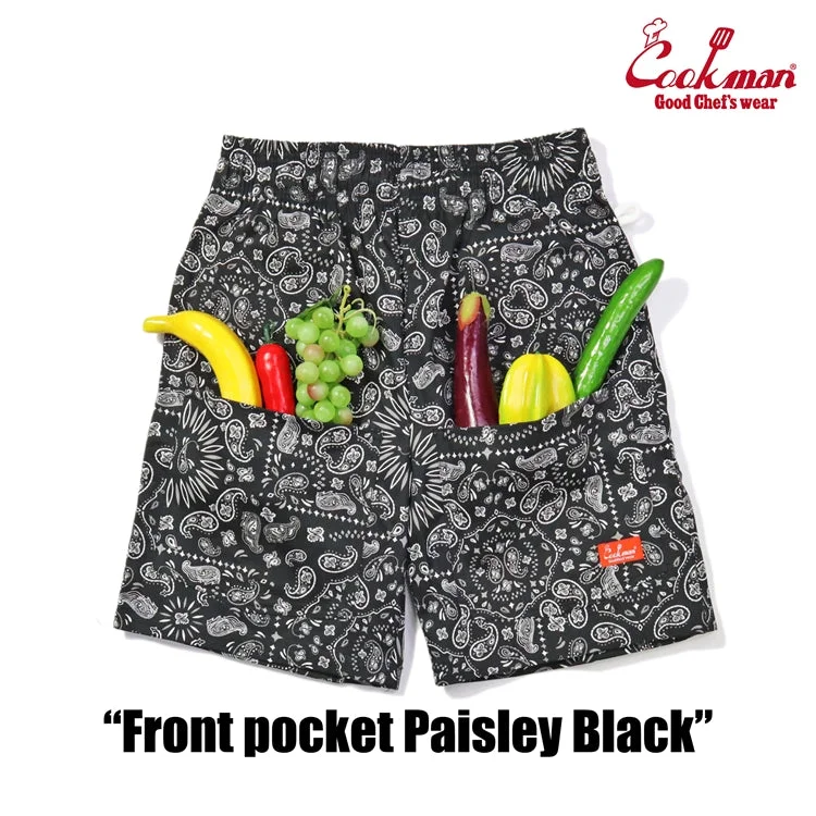 Cookman Chef Short Pants Front Pocket - Paisley : Black