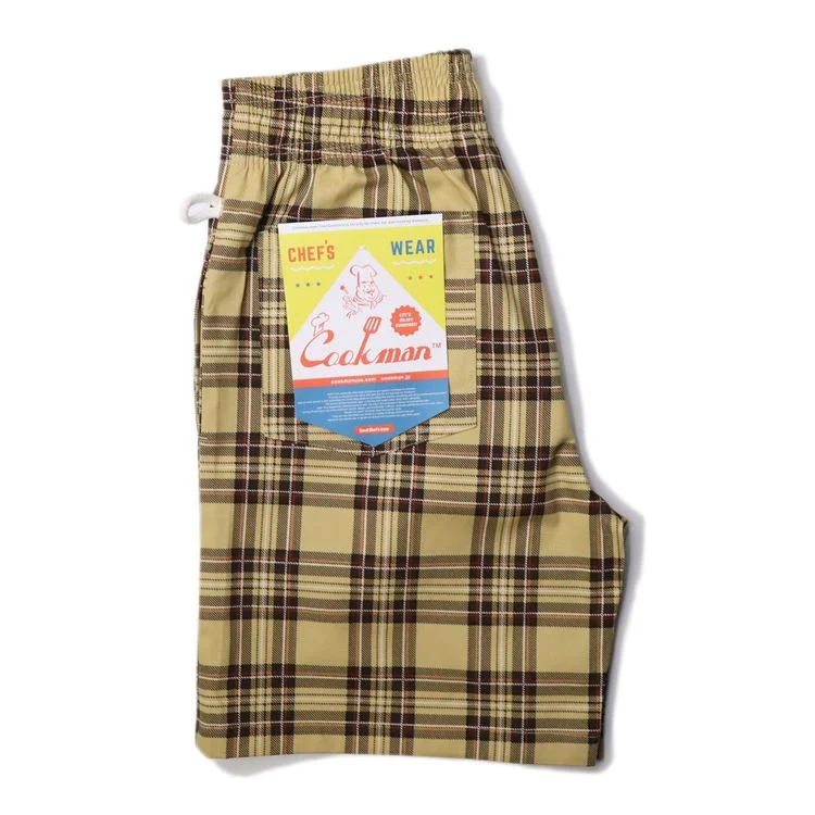 Cookman Chef Short Pants - Tartan Beige