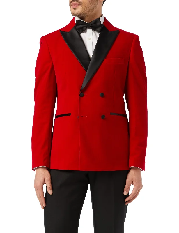 SMITH - Red Soft Velvet Dinner Jacket