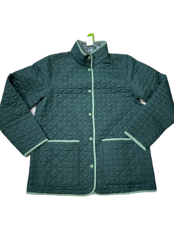 New! Jacket Puffer & Quilted By Lands End In Green, Size: M