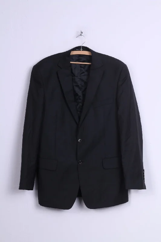 Guabello Mens 182/108/94 L Blazer Black Striped Wool Lantier Italy Super '130 Suit Top