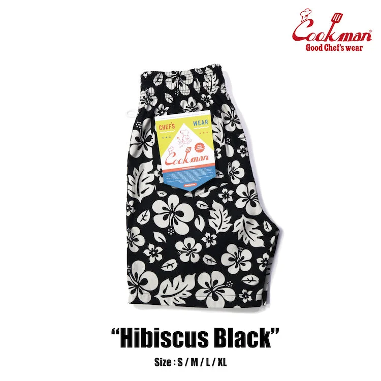 Cookman Chef Short Pants - Hibiscus : Black