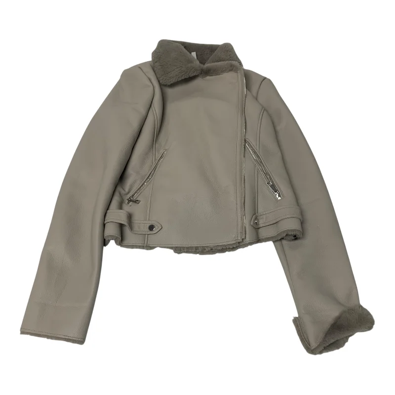 Jacket Moto By Mng In Grey, Size: L