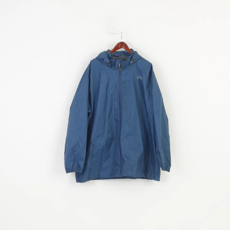 Snowdonia Man 3XL Jacekt Blue Vintage Full Zipper Hood Outwear Outdoor Exploration Top