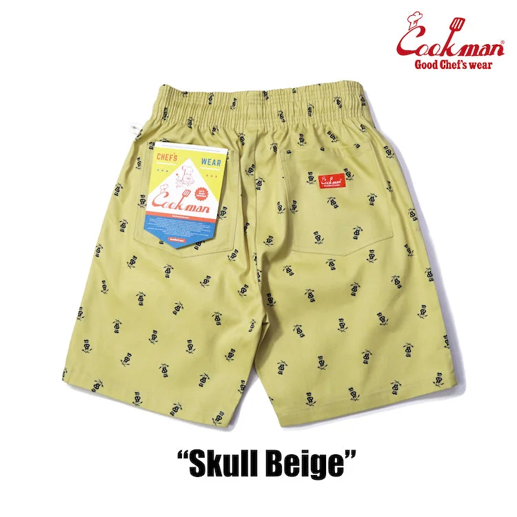 Cookman Chef Short Pants - Skull  : Beige