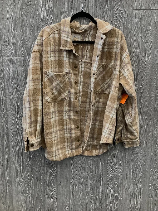 Jacket Shirt By Clothes Mentor In Plaid Pattern, Size: Xl