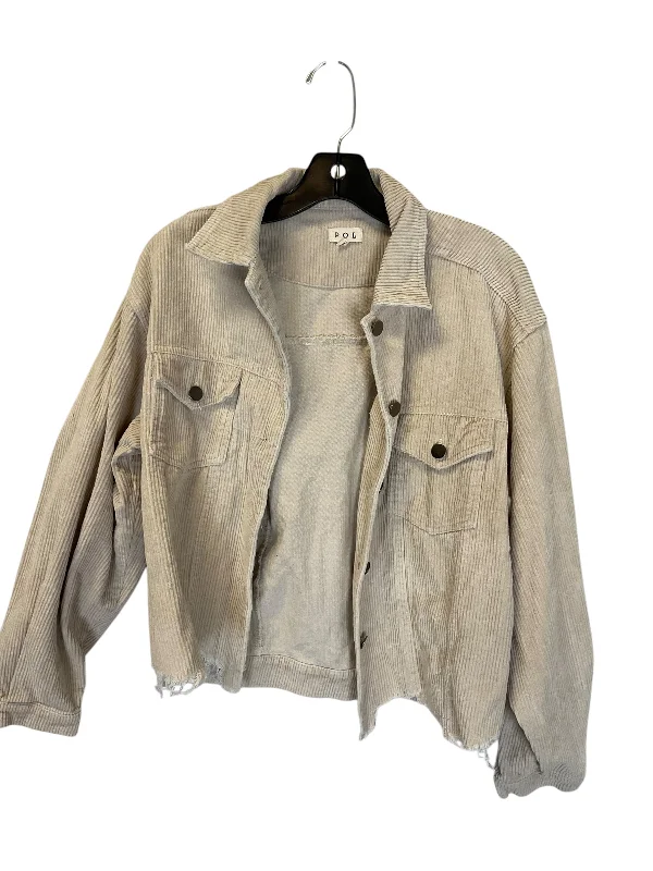 Jacket Shirt By Pol In Cream, Size: S