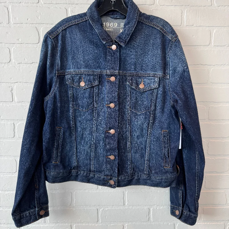 Jacket Denim By Gap In Blue Denim, Size: Xl