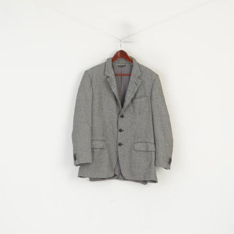 Lanificio Campore Men 52 42 Blazer Gray Wool Italy Napoli Single Breasted Vintage Jacket