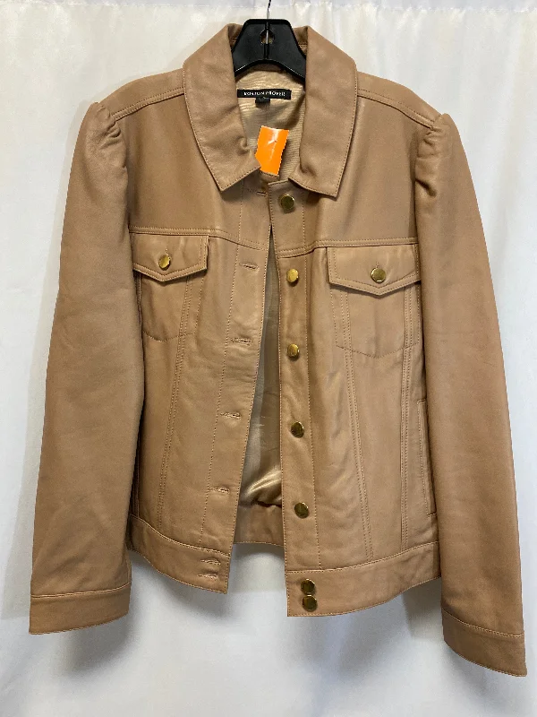 Jacket Leather By Boston Proper In Brown, Size: Xl