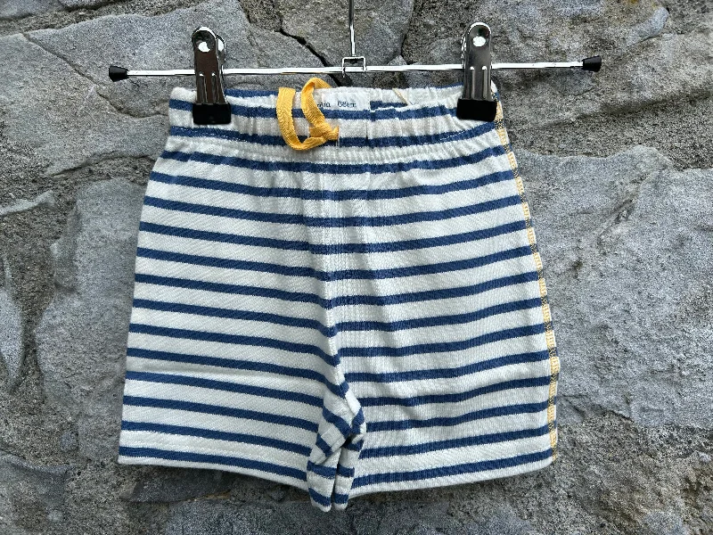 Navy stripy shorts   3-6m (62-68cm)