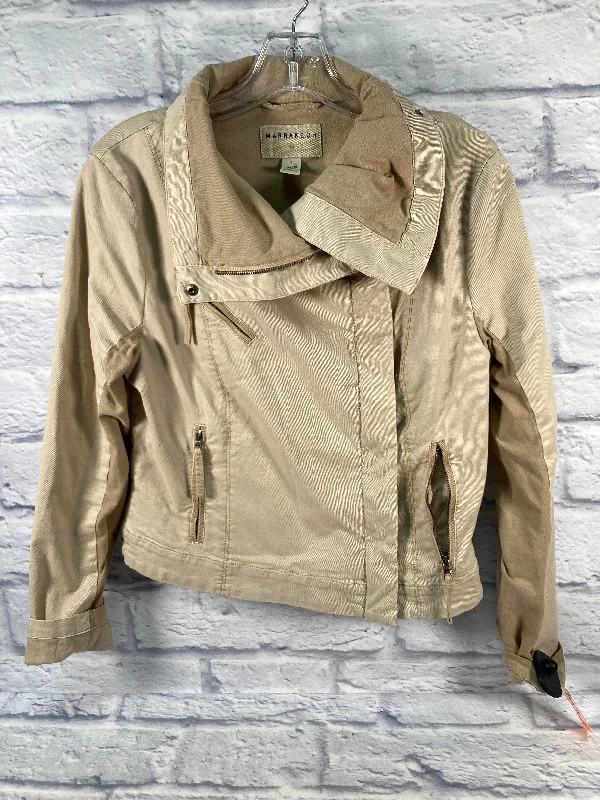 Jacket Moto By Marrakech In Tan, Size: S