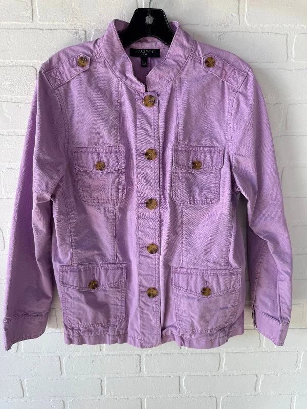 Jacket Shirt By Talbots In Purple, Size: Xlp