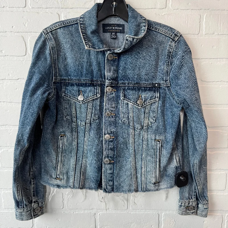 Jacket Denim By Lucky Brand In Blue Denim, Size: S