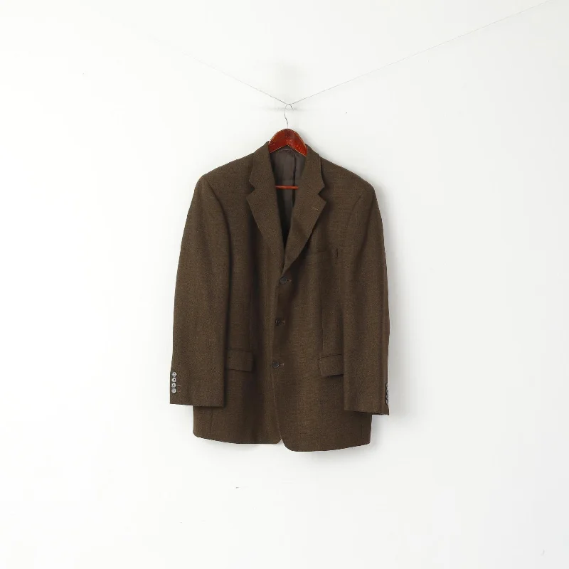 Mario Barutti Men 42 52 Blazer Brown Wool Single Breasted Wool Vintage Jacket