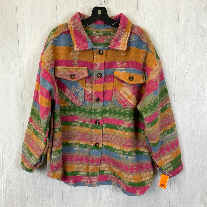 Jacket Shirt By Clothes Mentor In Multi-colored, Size: L