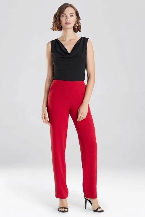 Solid Crepe Slim Pants