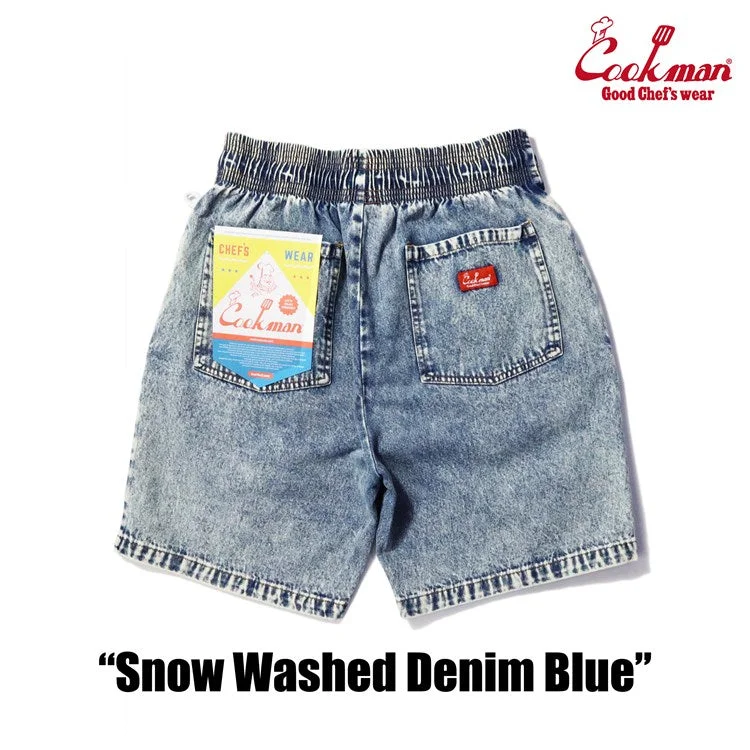 Cookman Chef Short Pants - Snow Washed Denim: Blue