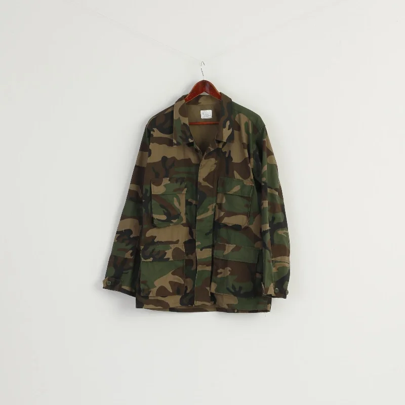 Fostex Garments Men L Jacket Green Cotton Military Army Camo Nato Top