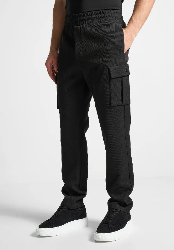 Twill Cargo Regular Fit Pants - Black