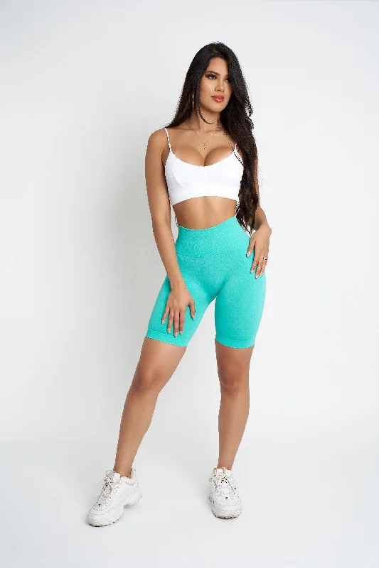 Turquoise Seamless Biker Shorts