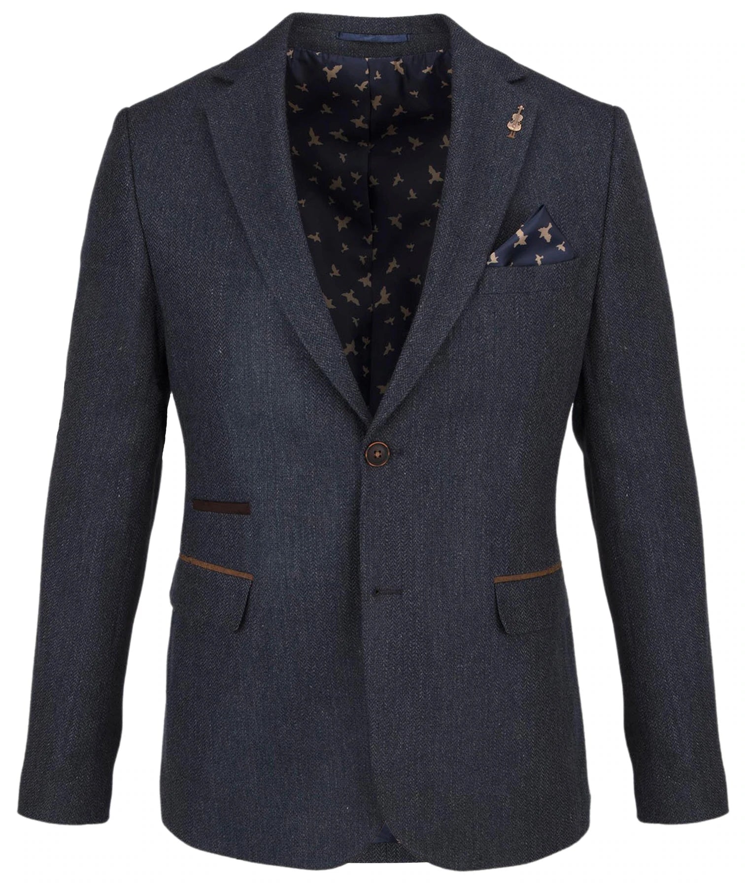 Fratelli Uniti Navy Herringbone Blazer