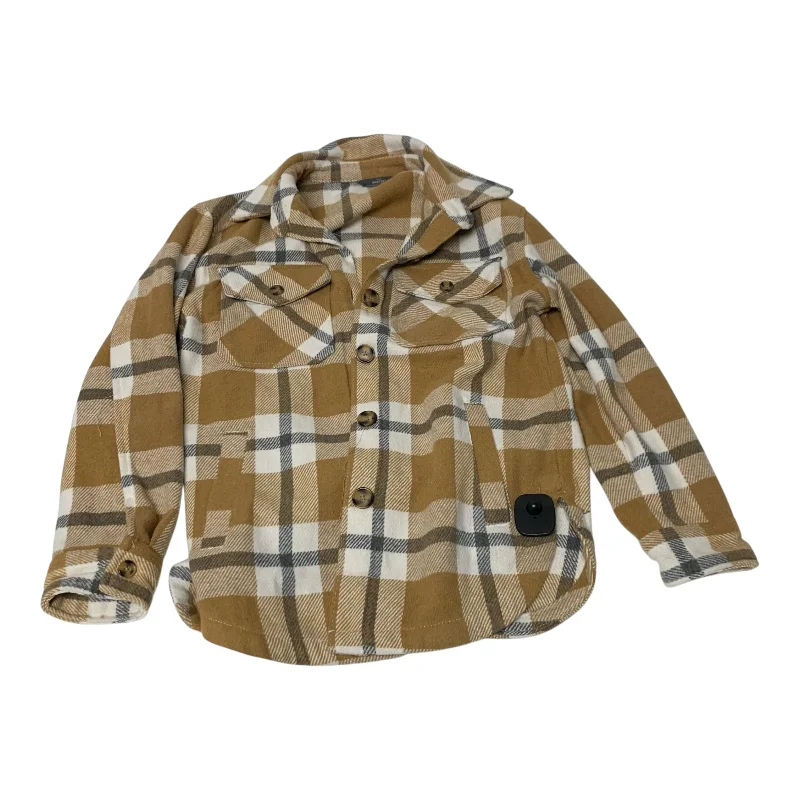 Jacket Shirt By Members Mark In Plaid Pattern, Size: Xs