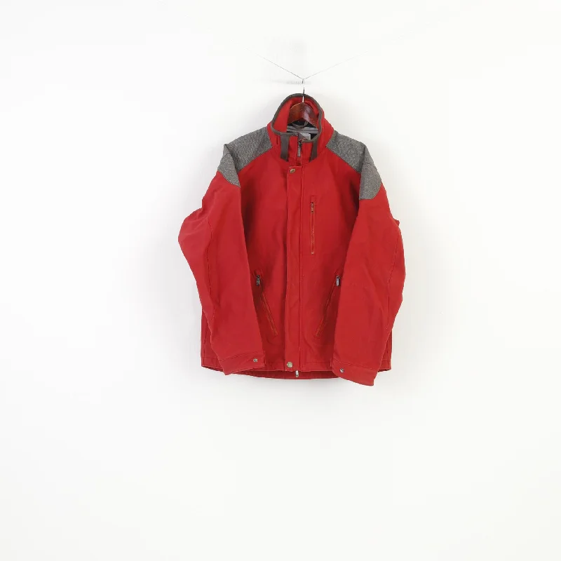 Fretex Men L Jacket Full Zipper Red Outwear Vintage Top