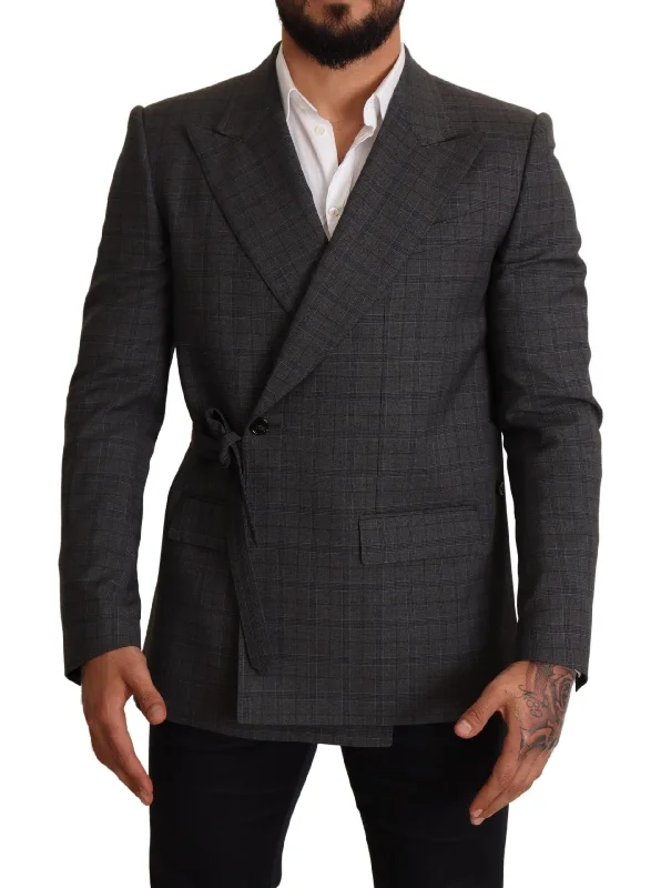 Dolce & Gabbana Chic  Check Martini Slim Fit Double-Breasted Men's Blazer