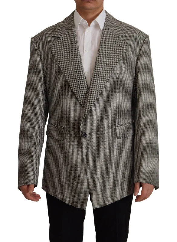 Dolce & Gabbana Elegant  Checke Wool Men's Blazer