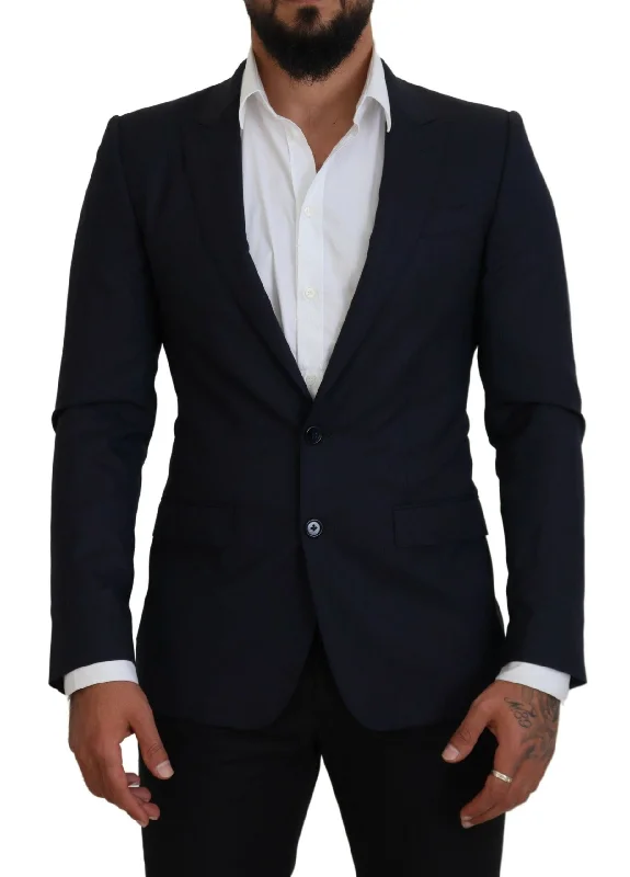 Dolce & Gabbana Elegant  Wool Silk Blazer Men's Jacket